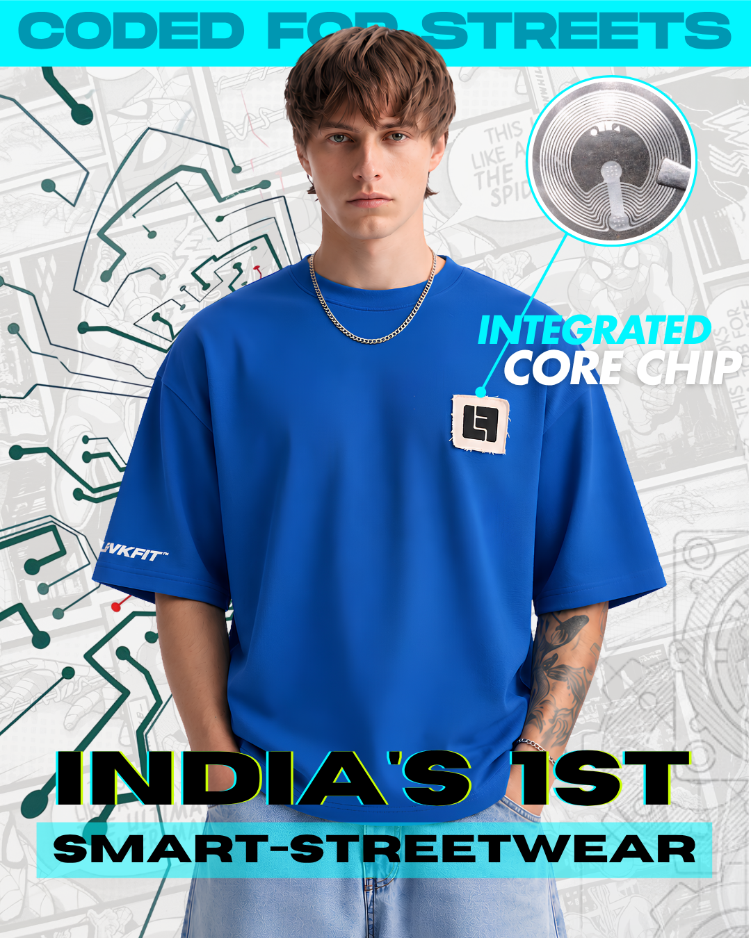 THE MAN-SPIDER TECH TEE // ROYAL BLUE